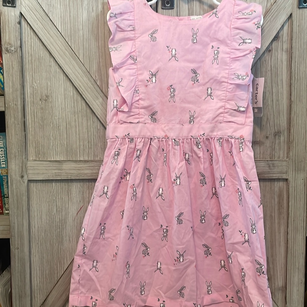 New Carter’s pink pinafore dress with bunnies. Perfect for spring, Easter.